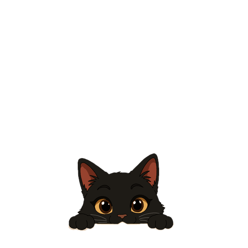 Black Cat Peeking Centered