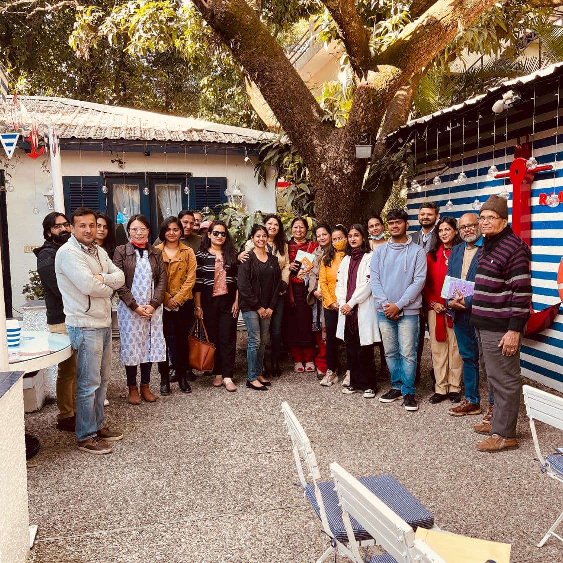 Neha Raj with the Booknerds community at a book event