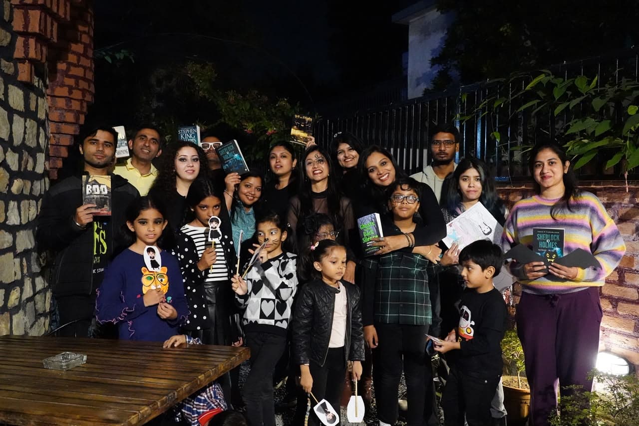 Neha Raj with the Booknerds community at a book event