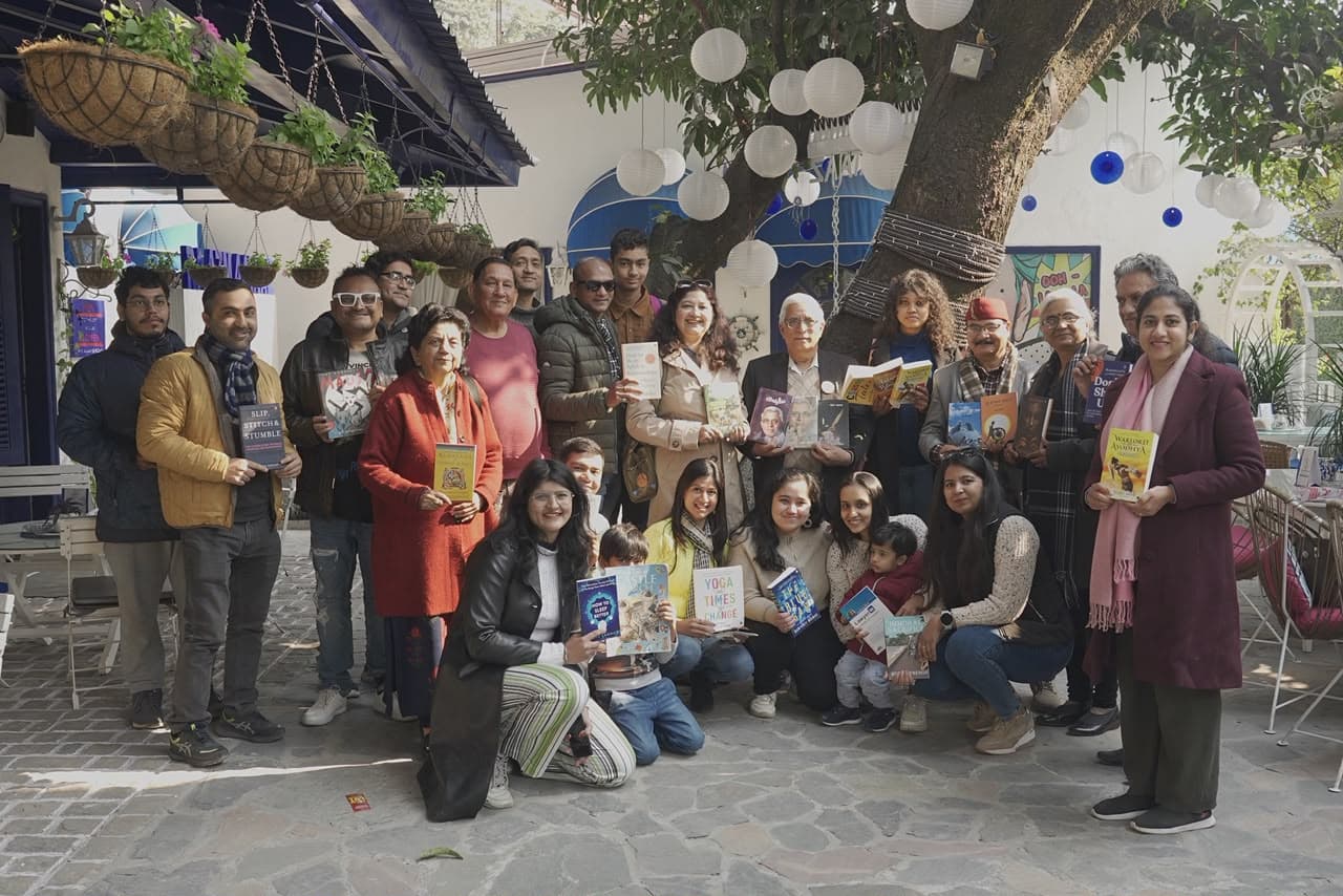 Neha Raj with the Booknerds community at a book event
