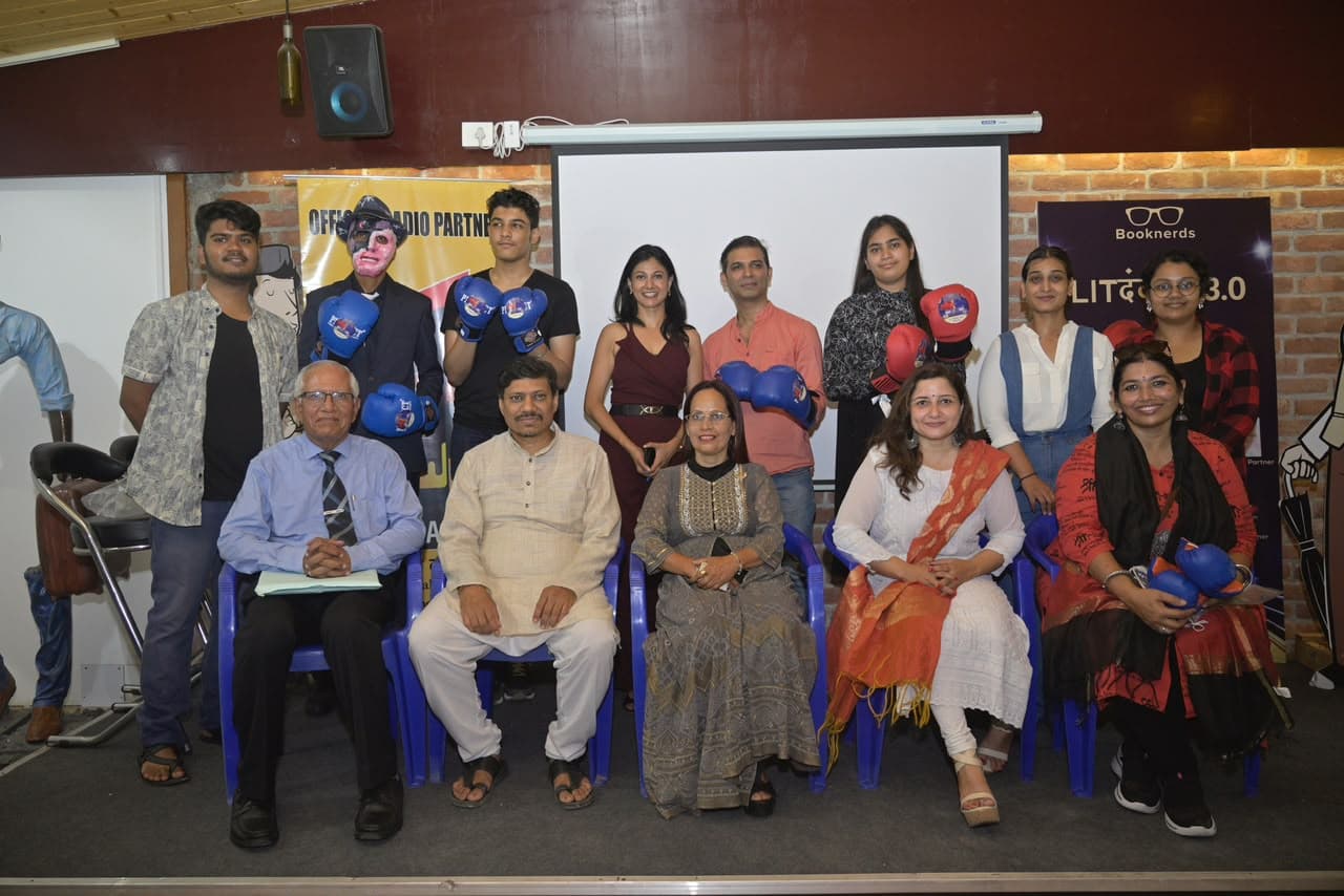 Neha Raj with the Booknerds community at a book event