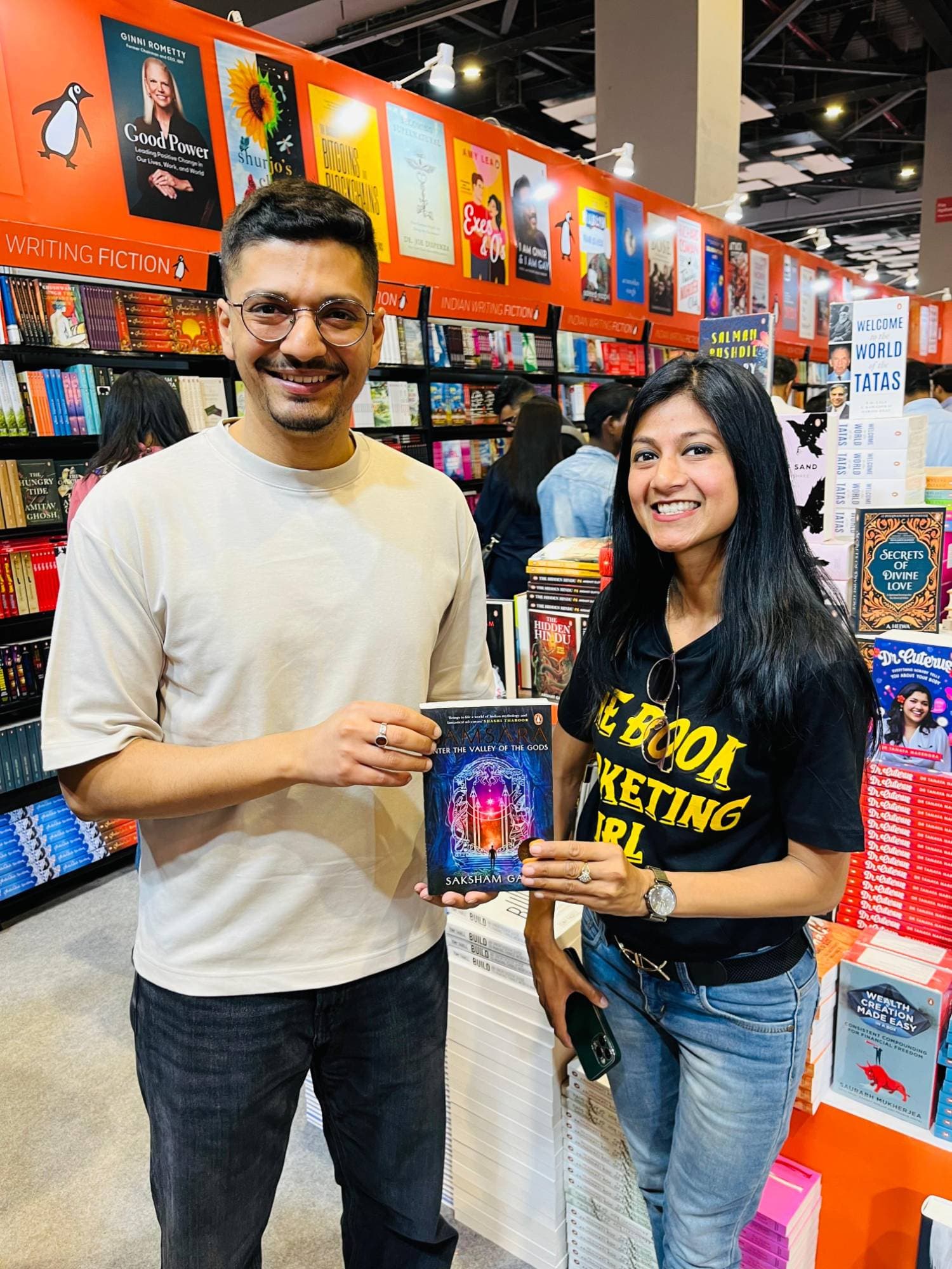 Neha Raj with the Booknerds community at a book event