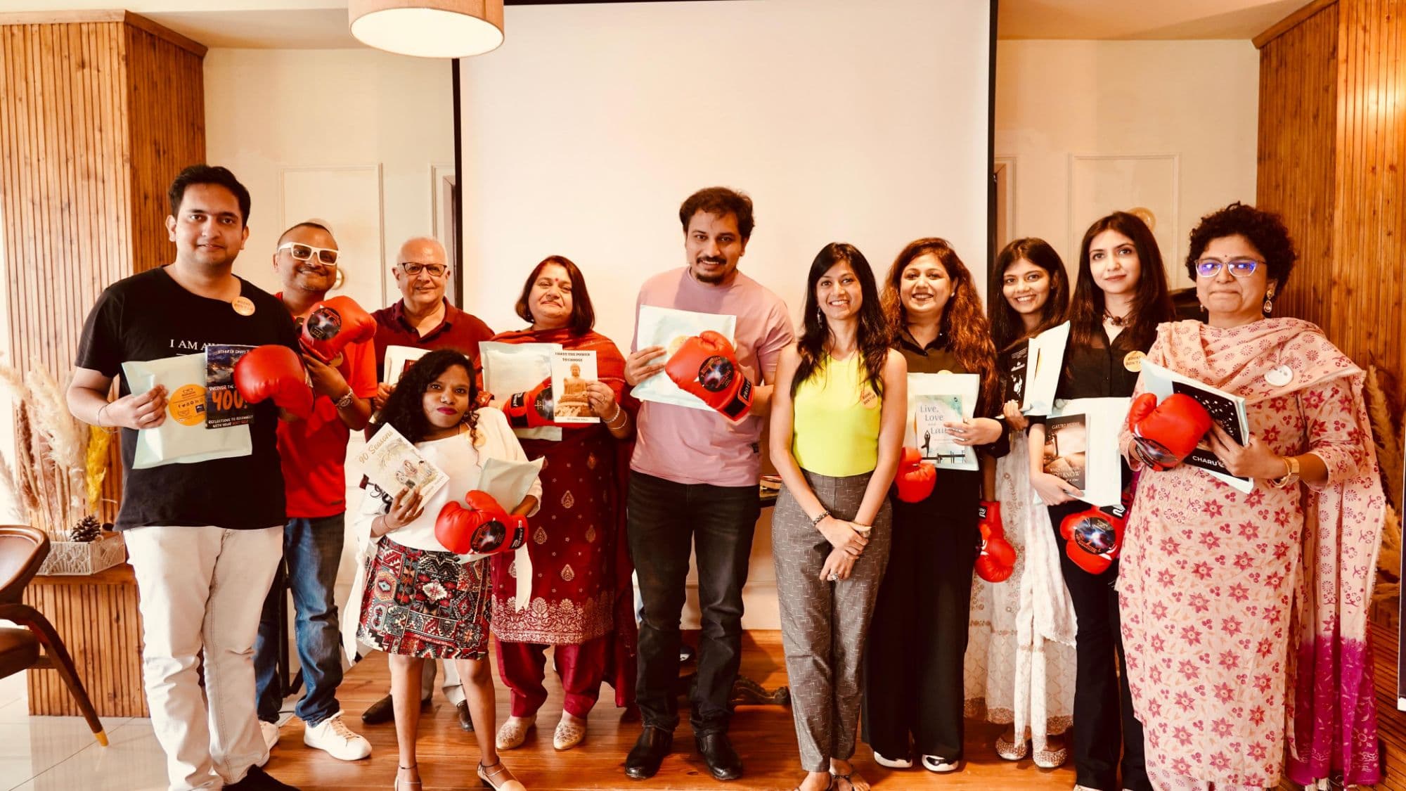 Neha Raj with the Booknerds community at a book event