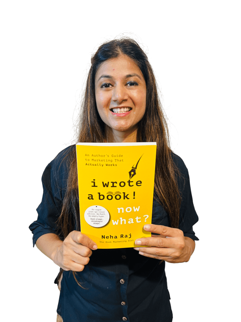 Neha Raj holding her book I Wrote a Book! Now What?