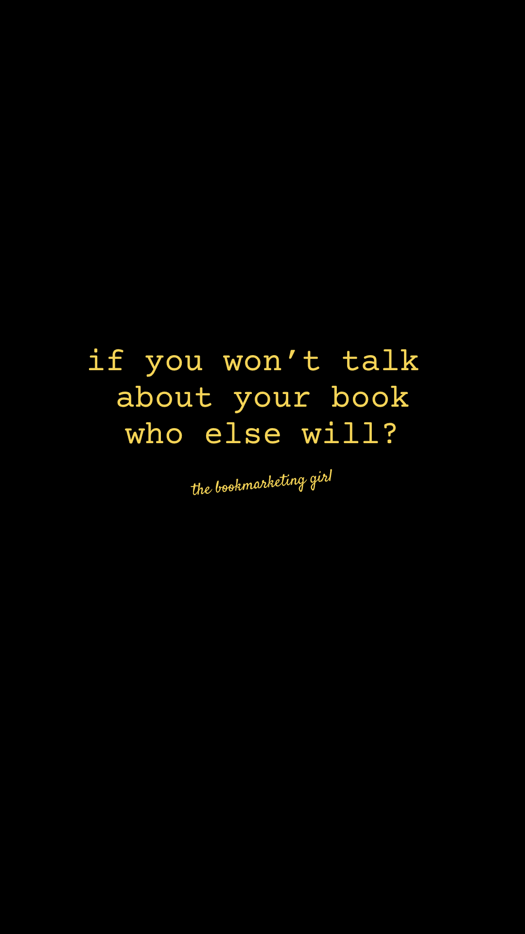 If You Won't Talk About Your Book (Dark)