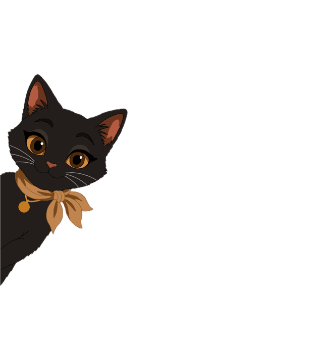 Black Cat Peeking Left